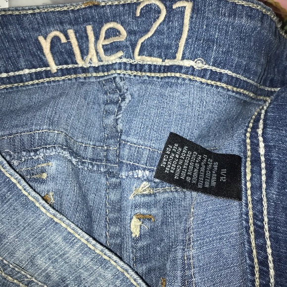 Rue21 Blue Jean Shorts with Tan Stitching - Picture 4 of 4
